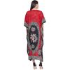 imageOussum Women Long Maxi Plus Size Polyester Kaftan Caftan Gown Beach Party Casual DressRed Floral Kaftan