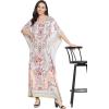imageOussum Women Long Maxi Plus Size Polyester Kaftan Caftan Gown Beach Party Casual DressWhite  Red One Size Caftan