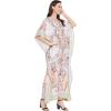 imageOussum Women Long Maxi Plus Size Polyester Kaftan Caftan Gown Beach Party Casual DressWhite  Red One Size Caftan