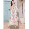 imageOussum Women Long Maxi Plus Size Polyester Kaftan Caftan Gown Beach Party Casual DressWhite  Red One Size Caftan