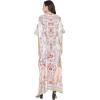 imageOussum Women Long Maxi Plus Size Polyester Kaftan Caftan Gown Beach Party Casual DressWhite  Red One Size Caftan
