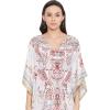 imageOussum Women Long Maxi Plus Size Polyester Kaftan Caftan Gown Beach Party Casual DressWhite  Red One Size Caftan