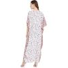 imageOussum Women Long Maxi Plus Size Polyester Kaftan Caftan Gown Beach Party Casual DressWhite One Size Maxi Dress