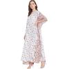 imageOussum Women Long Maxi Plus Size Polyester Kaftan Caftan Gown Beach Party Casual DressWhite One Size Maxi Dress