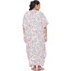 imageOussum Women Long Maxi Plus Size Polyester Kaftan Caftan Gown Beach Party Casual DressWhite Paisley