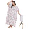 imageOussum Women Long Maxi Plus Size Polyester Kaftan Caftan Gown Beach Party Casual DressWhite Paisley