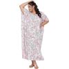 imageOussum Women Long Maxi Plus Size Polyester Kaftan Caftan Gown Beach Party Casual DressWhite Paisley