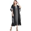imageOussum Plus Size Kaftan for Women Polyester Summer Caftan Swimwear Cover Ups Maxi Beach DressBlack Lady Tribal Kaftan