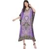 Multicolor Purple Paisley Maxi Kaftan