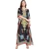 Black Floral One Size Caftan