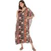 Black Leaf Print Caftans