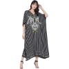 Black Striped Maxi Kaftan