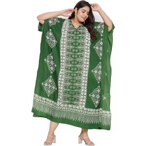 imageOussum Plus Size Kaftan for Women Polyester Summer Caftan Swimwear Cover Ups Maxi Beach DressPeach Paisley Kaftan