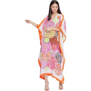 imageOussum Women Long Maxi Plus Size Polyester Kaftan Caftan Gown Beach Party Casual DressMulti Color