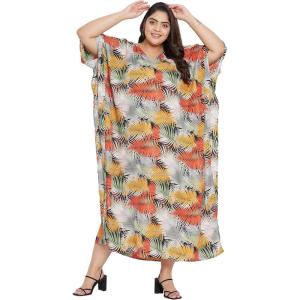 imageOussum Women Long Maxi Plus Size Polyester Kaftan Caftan Gown Beach Party Casual DressMulti Kaftan