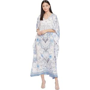 imageOussum Women Long Maxi Plus Size Polyester Kaftan Caftan Gown Beach Party Casual DressWhite Plus Size Maxi Kaftan