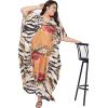 imageOussum Women Casual Kaftan Plus Size Long Dubai Caftan Beach Polyester Maxi House Dress for LadiesBlack  Brown Leopard  Floral