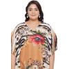 imageOussum Women Casual Kaftan Plus Size Long Dubai Caftan Beach Polyester Maxi House Dress for LadiesBlack  Brown Leopard  Floral