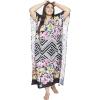 imageOussum Women Casual Kaftan Plus Size Long Dubai Caftan Beach Polyester Maxi House Dress for LadiesBlack Floral