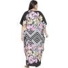 imageOussum Women Casual Kaftan Plus Size Long Dubai Caftan Beach Polyester Maxi House Dress for LadiesBlack Floral