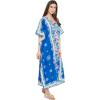 imageOussum Women Casual Kaftan Plus Size Long Dubai Caftan Beach Polyester Maxi House Dress for LadiesBlue