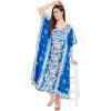 imageOussum Women Casual Kaftan Plus Size Long Dubai Caftan Beach Polyester Maxi House Dress for LadiesBlue