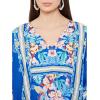 imageOussum Women Casual Kaftan Plus Size Long Dubai Caftan Beach Polyester Maxi House Dress for LadiesBlue