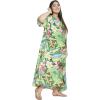 imageOussum Women Casual Kaftan Plus Size Long Dubai Caftan Beach Polyester Maxi House Dress for LadiesGreen Floarl
