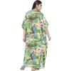imageOussum Women Casual Kaftan Plus Size Long Dubai Caftan Beach Polyester Maxi House Dress for LadiesGreen Floarl