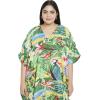 imageOussum Women Casual Kaftan Plus Size Long Dubai Caftan Beach Polyester Maxi House Dress for LadiesGreen Floarl