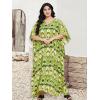 imageOussum Women Casual Kaftan Plus Size Long Dubai Caftan Beach Polyester Maxi House Dress for LadiesGreen Paisley Kaftan