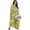 imageOussum Women Casual Kaftan Plus Size Long Dubai Caftan Beach Polyester Maxi House Dress for LadiesGreen Paisley Kaftan