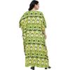 imageOussum Women Casual Kaftan Plus Size Long Dubai Caftan Beach Polyester Maxi House Dress for LadiesGreen Paisley Kaftan