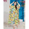 imageOussum Women Casual Kaftan Plus Size Long Dubai Caftan Beach Polyester Maxi House Dress for LadiesMulticolor Fish