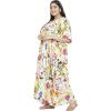 imageOussum Women Casual Kaftan Plus Size Long Dubai Caftan Beach Polyester Maxi House Dress for LadiesMulticolor Floral