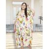 imageOussum Women Casual Kaftan Plus Size Long Dubai Caftan Beach Polyester Maxi House Dress for LadiesMulticolor Floral