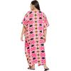 imageOussum Women Casual Kaftan Plus Size Long Dubai Caftan Beach Polyester Maxi House Dress for LadiesPink Geometric