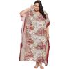 imageOussum Women Casual Kaftan Plus Size Long Dubai Caftan Beach Polyester Maxi House Dress for LadiesRedmulticolor Floral Kaftan