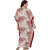 imageOussum Women Casual Kaftan Plus Size Long Dubai Caftan Beach Polyester Maxi House Dress for LadiesRedmulticolor Floral Kaftan