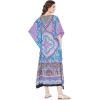 imageOussum Women Casual Kaftan Plus Size Long Dubai Caftan Beach Polyester Maxi House Dress for LadiesSky Blue