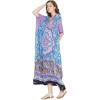 imageOussum Women Casual Kaftan Plus Size Long Dubai Caftan Beach Polyester Maxi House Dress for LadiesSky Blue