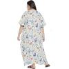 imageOussum Women Casual Kaftan Plus Size Long Dubai Caftan Beach Polyester Maxi House Dress for LadiesWhite Floral