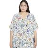 imageOussum Women Casual Kaftan Plus Size Long Dubai Caftan Beach Polyester Maxi House Dress for LadiesWhite Floral