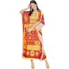 imageOussum Women Casual Kaftan Plus Size Long Dubai Caftan Beach Polyester Maxi House Dress for LadiesYellowred