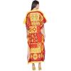 imageOussum Women Casual Kaftan Plus Size Long Dubai Caftan Beach Polyester Maxi House Dress for LadiesYellowred