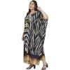 imageOussum Women Plus Size Kaftans Kimono Polyester Dresses Loose Caftan Dress Ladies Evening Casual Long MaxiBlack Abstract