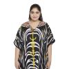 imageOussum Women Plus Size Kaftans Kimono Polyester Dresses Loose Caftan Dress Ladies Evening Casual Long MaxiBlack Abstract