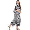 imageOussum Women Plus Size Kaftans Kimono Polyester Dresses Loose Caftan Dress Ladies Evening Casual Long MaxiBlack One Size Maxi Caftan