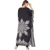 imageOussum Women Plus Size Kaftans Kimono Polyester Dresses Loose Caftan Dress Ladies Evening Casual Long MaxiBlack Paisley Printed Kaftan