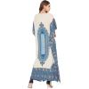 imageOussum Women Plus Size Kaftans Kimono Polyester Dresses Loose Caftan Dress Ladies Evening Casual Long MaxiBlue Dashiki Printed Kaftan